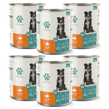 Fellicita Ente, Gans & Hirse 6x 800g 2 Fellicita Ente, Gans & Hirse 6x 800g – Bild 2