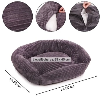 Wallace & Jones Hundebett Cordo Dunkelgrau S 8 Wallace & Jones Hundebett Cordo Dunkelgrau S – Bild 8