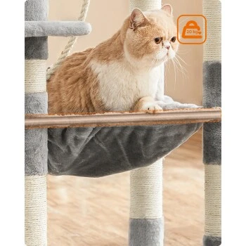 FEANDREA Kratzbaum 143cm Rauchgrau Hellgrau 5 FEANDREA Kratzbaum 143cm Rauchgrau Hellgrau – Bild 5