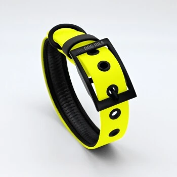 THE DOG IDEA Biothane Halsband Neongelb Schwarz XS 3 THE DOG IDEA Biothane Halsband Neongelb Schwarz XS – Bild 3
