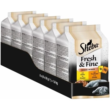 Sheba Multipack Fresh & Fine In Sauce 6x6x50g Huhn & Truthahn 1 Sheba Multipack Fresh & Fine In Sauce 6x6x50g Huhn & Truthahn