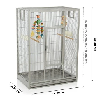 Montana Cages Vogelkäfig Melbourne 80 Hellgrau 2 Montana Cages Vogelkäfig Melbourne 80 Hellgrau – Bild 2