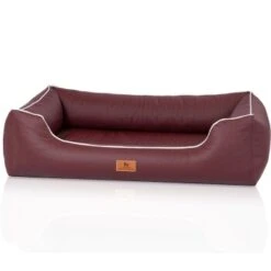 Knuffelwuff Orthopädisches Hundebett Aus Kunstleder Lovelock Bordeaux M-L