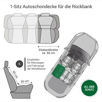 Doctor Bark Autoschondecke Rückbank 1-Sitz Schwarz S 2 Doctor Bark Autoschondecke Rückbank 1-Sitz Schwarz S – Bild 2