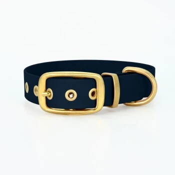 THE DOG IDEA Biothane Halsband Gold Navy M 1 THE DOG IDEA Biothane Halsband Gold Navy M