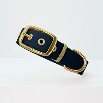THE DOG IDEA Biothane Halsband Gold Navy M 3 THE DOG IDEA Biothane Halsband Gold Navy M – Bild 3