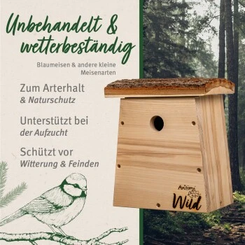 Aniforte Wild Nistkasten Für Blaumeisen 3 Aniforte Wild Nistkasten Für Blaumeisen – Bild 3