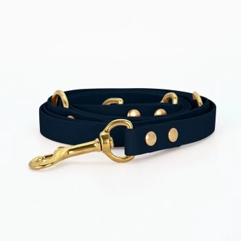 THE DOG IDEA Biothane Hundeleine Gold Navy 1 THE DOG IDEA Biothane Hundeleine Gold Navy