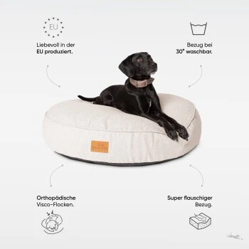 Freudentier Kuscheliges Hundebett Mit Memory Foam ⌀100cm Hellgrau 1 M 2 Freudentier Kuscheliges Hundebett Mit Memory Foam ⌀100cm Hellgrau 1 M – Bild 2