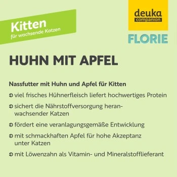 Florie Nassfutter - Kitten Huhn + Apfel 3 Florie Nassfutter - Kitten Huhn + Apfel – Bild 3