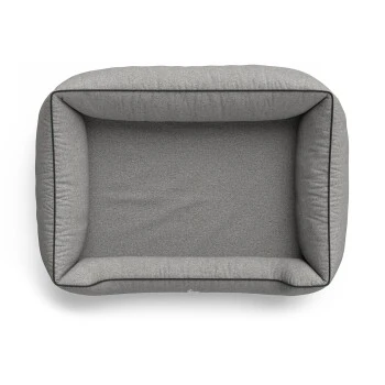 Knuffelwuff Orthopädisches Hundebett Amelie Aus Velours Mit Handwebcharakter Grau M-L 4 Knuffelwuff Orthopädisches Hundebett Amelie Aus Velours Mit Handwebcharakter Grau M-L – Bild 4